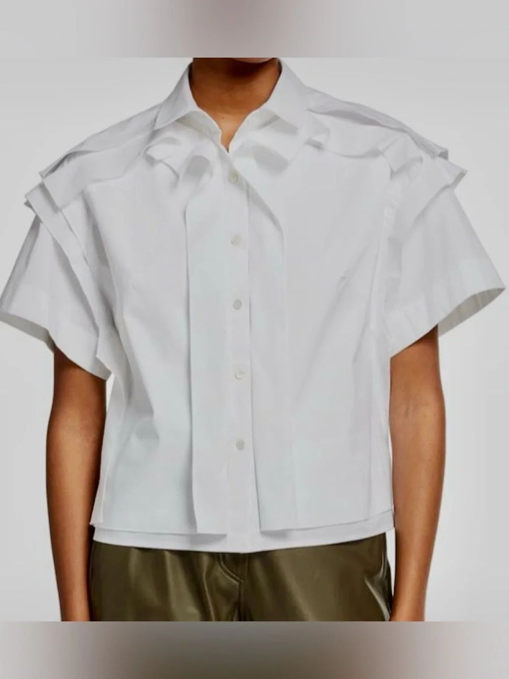 Palmer Harding Off-White Architectural Cotton Poplin Blouse
